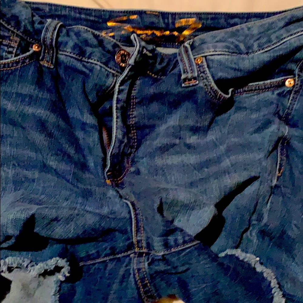 Blue short shorts